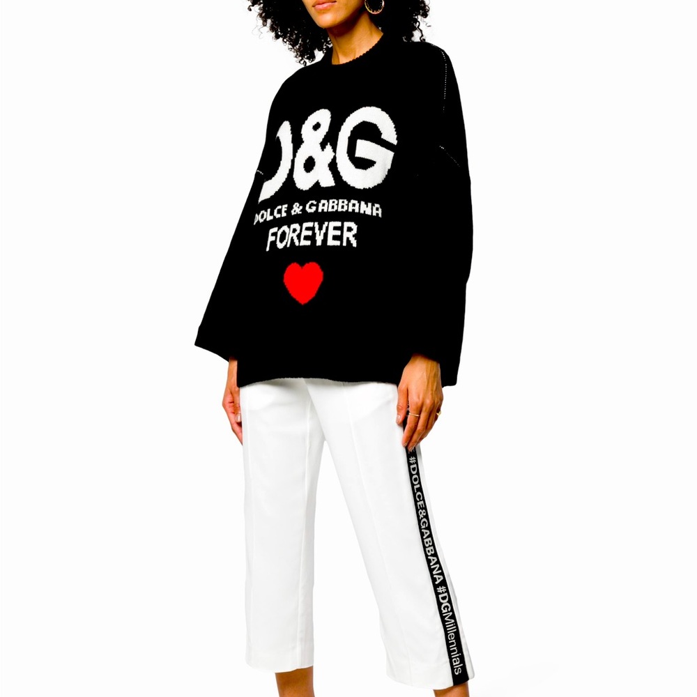 NWT Dolce & Gabbana Cashmere Oversized Pullover Sweater black S